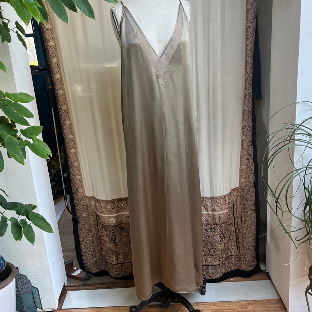 Mason Tan Silk Maxi Dress